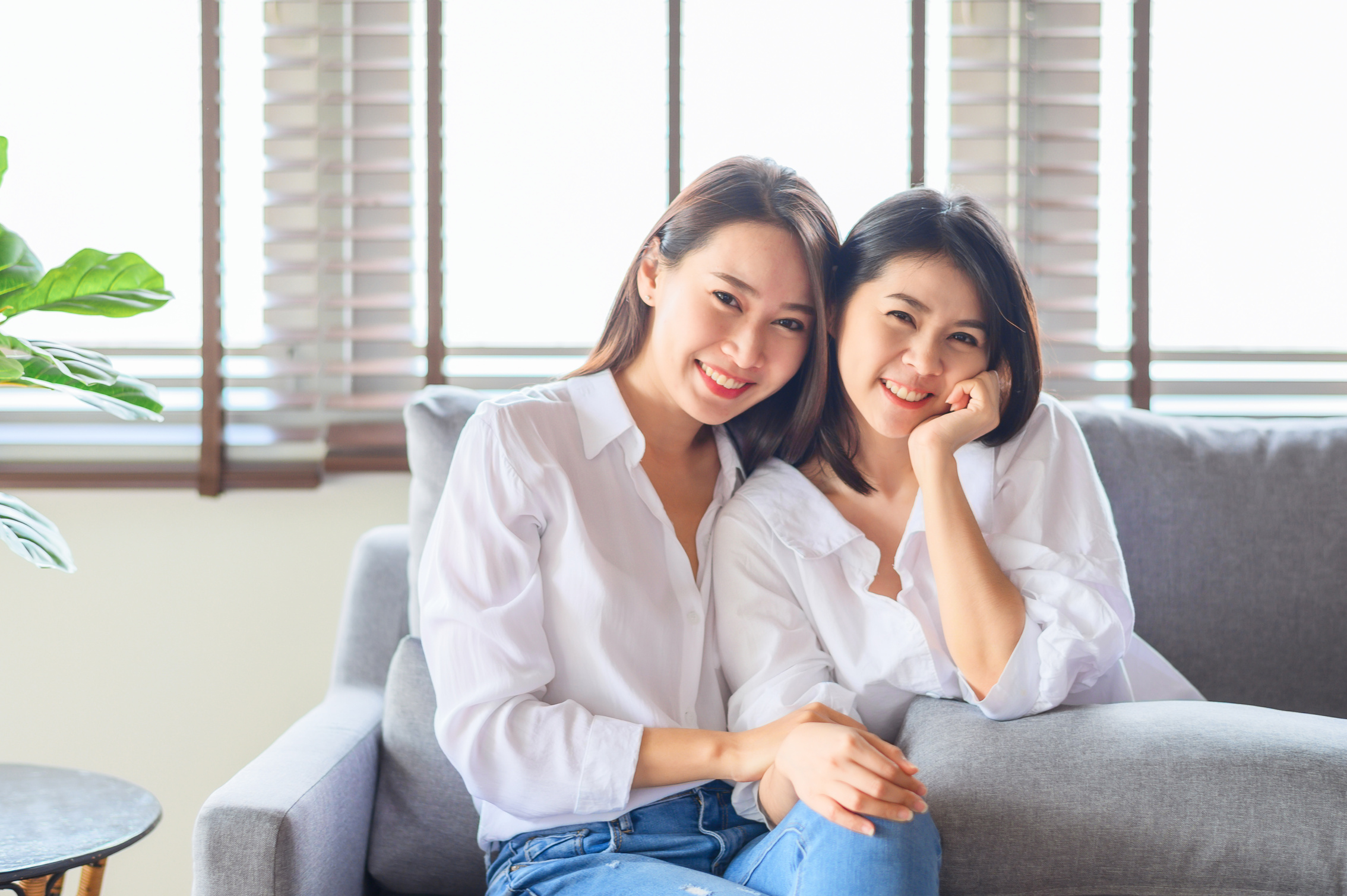 Women Laughing and Smiling Together