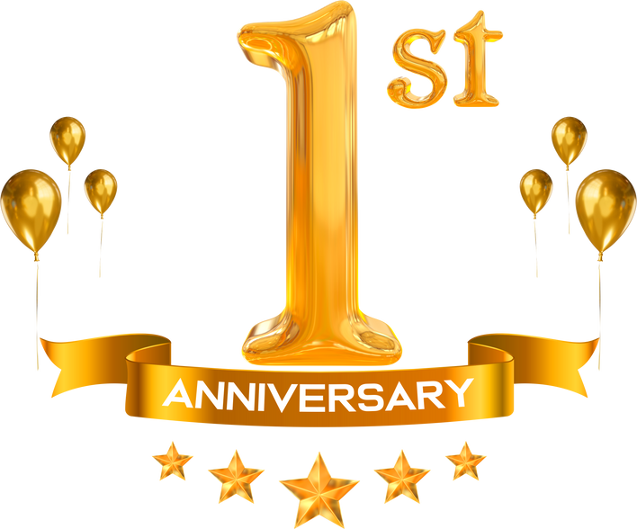 1st year anniversary gold number